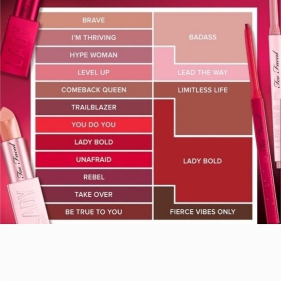 NÈW Too Faced Lady Bold Cream Lipstick I’m Thriving - Picture 10 of 11